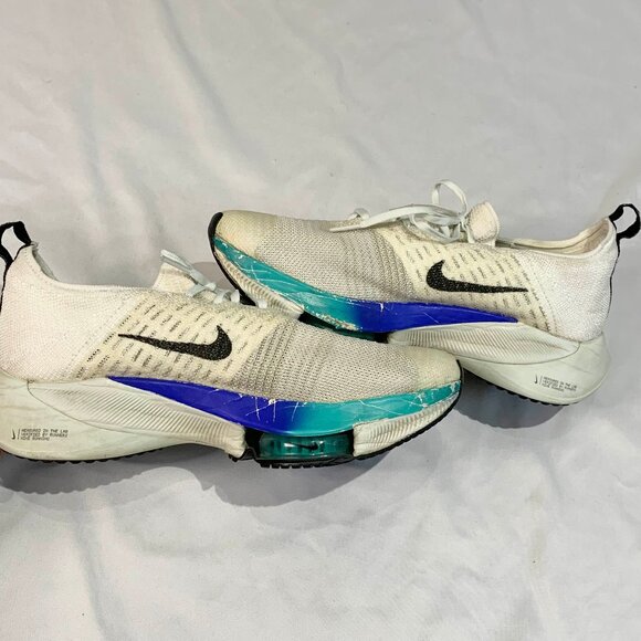 Nike Air Zoom Tempo NEXT% Flyknit White Pink Blue Men’s Running Shoes Size 8.5 - Picture 9 of 13